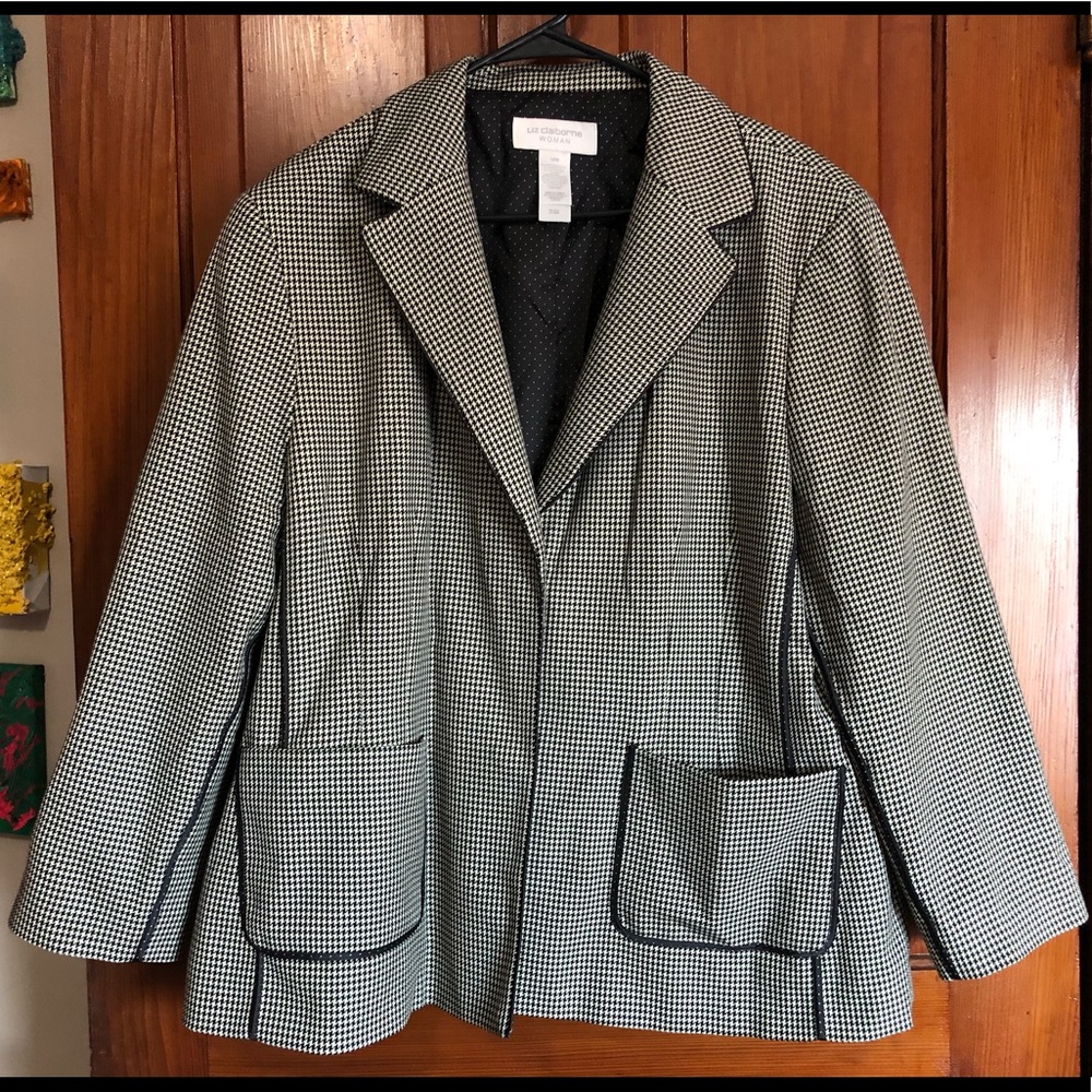 liz claiborne houndstooth blazer/jacket